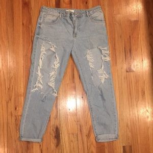 Distressed jeans